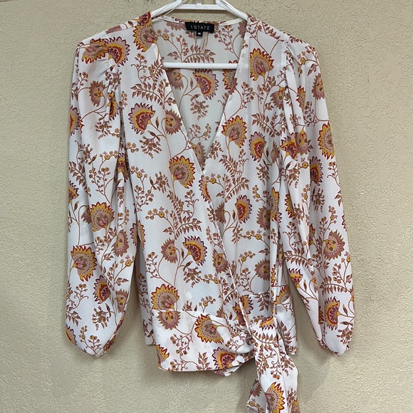 1. State womans Wonderlust wrap top color gold sun size M - Picture 2 of 7